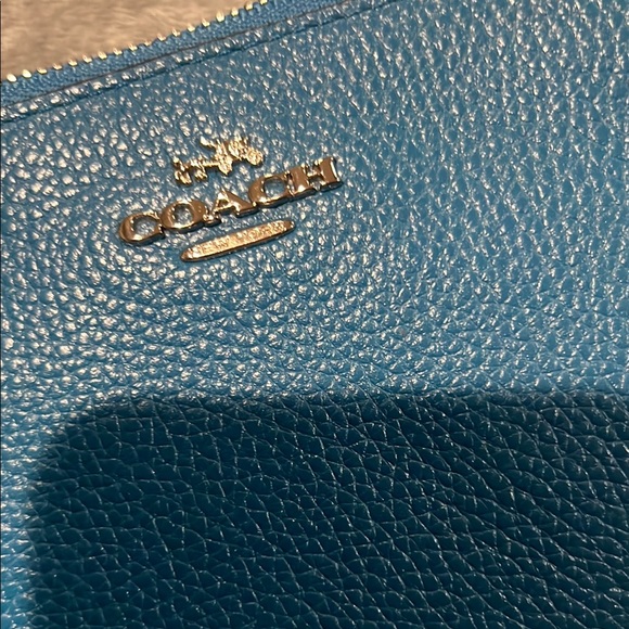 Coach Teal Leather Wristlet - Picture 2 of 6
